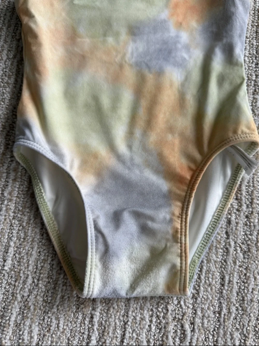 Kith Tie-Dye One-Piece Swimsuit - Green, Orange & Gray 12-18 Months